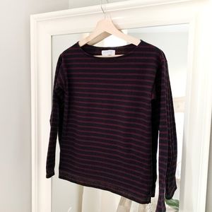 EVERLANE Heavy Cotton Striped Long Sleeve Top